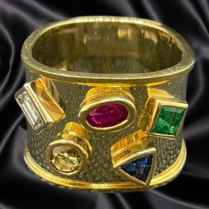 Palladium and Gold Gem Ring by Pelegrin Gemmological Services