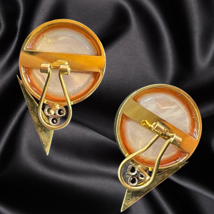 Saltwater Pearl and Diamond Earrings by Pelegrin Gems