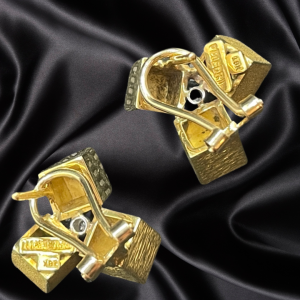 Three Dimensional Box Earrings by Pelegrin Gems