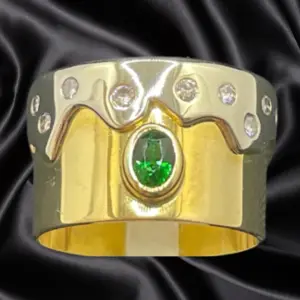 Tsavorite Garnet Icicle Ring by Pelegrin Gems