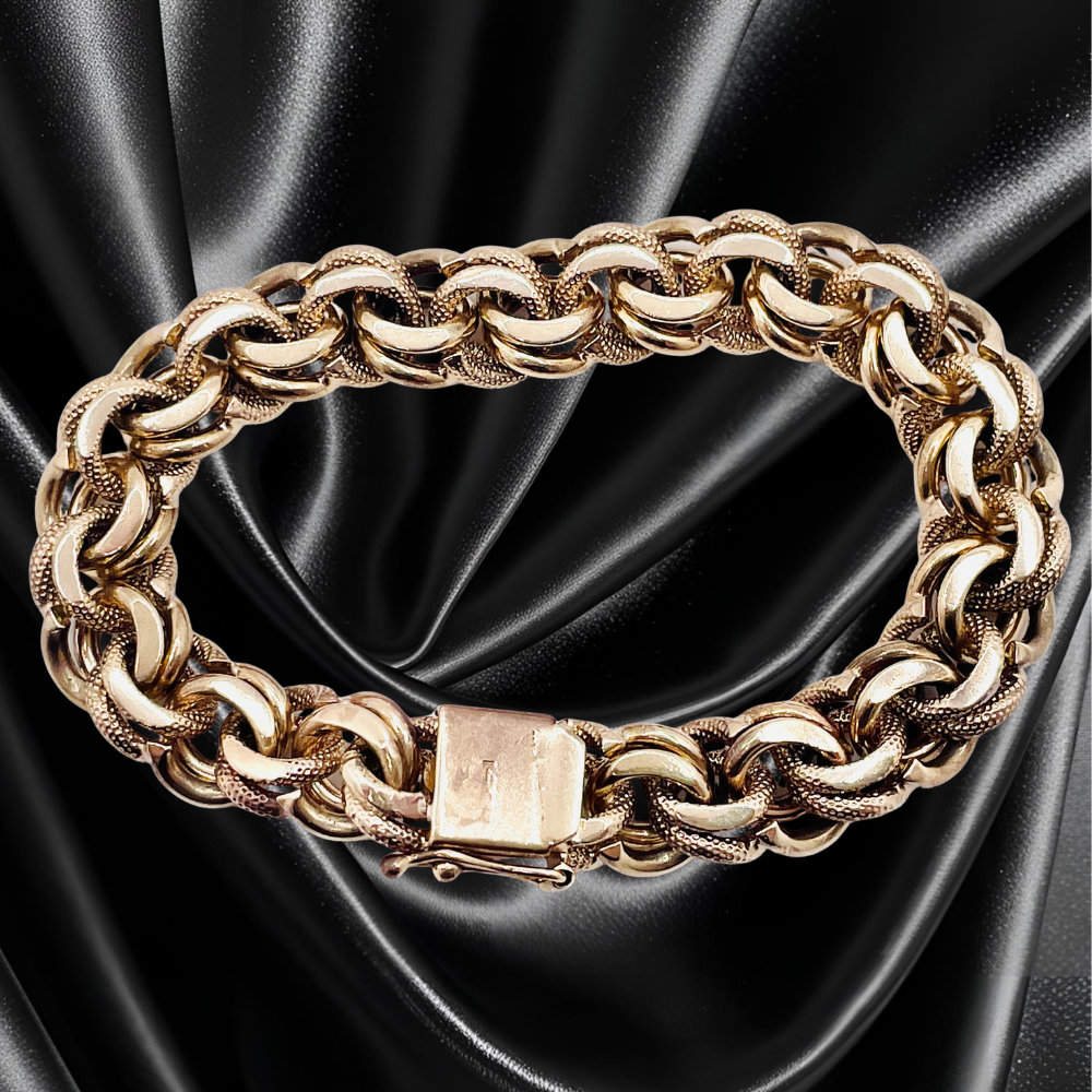 14Kt Yellow Gold Double Link Bracelet - Image 2