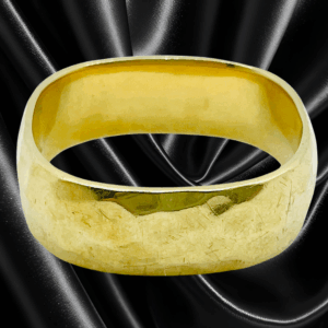 18Kt Yellow Gold Custom Handmade "ROSS HAYNES" Hammered Wedding Band